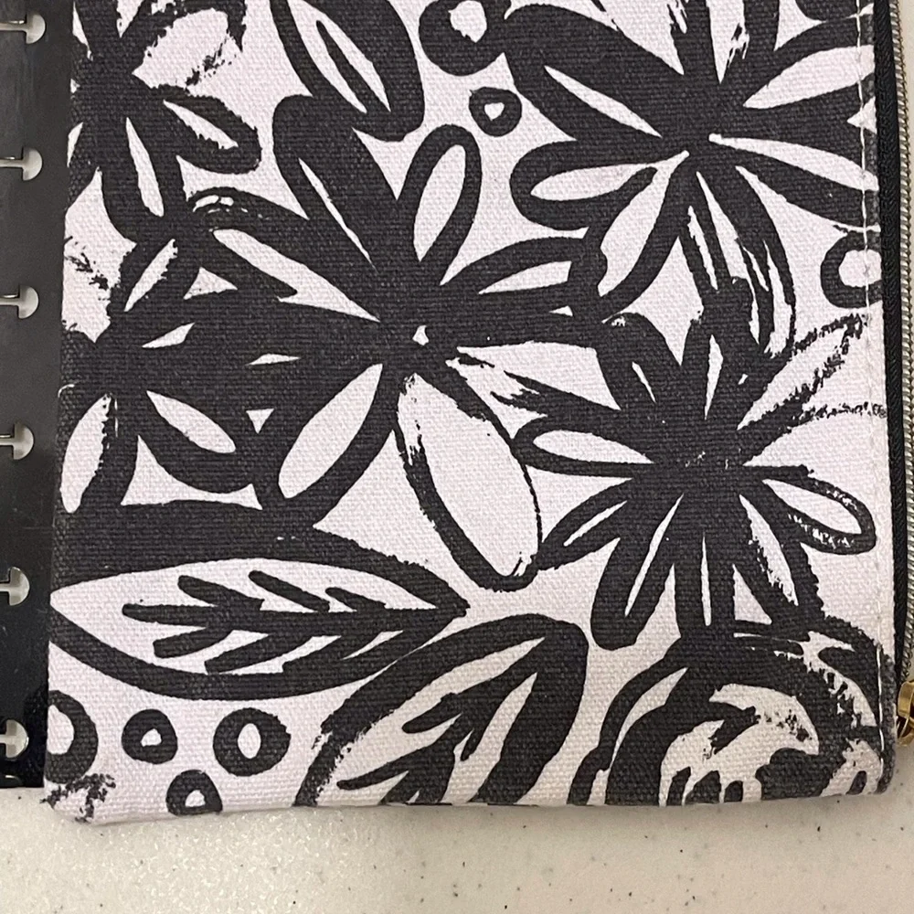 Create 365 Black Floral Canvas Pencil Case Insert ~ Fits Discbound Systems